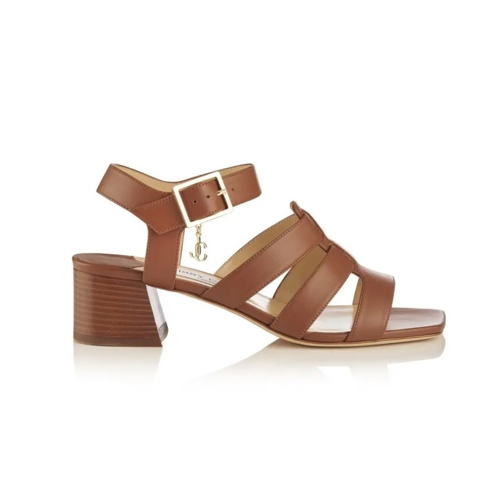 Jimmy Choo Leni City Sandal Tan Leather Size 35